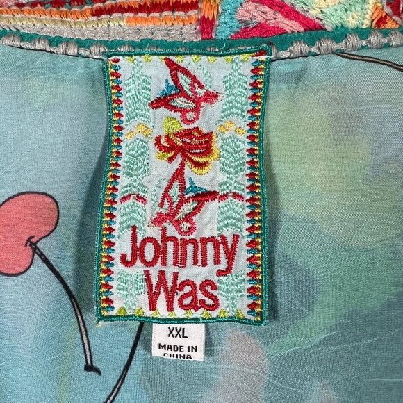 Johnny Was Womens Black Floral Fuska Kimono Reversible Embroidered Top Size XXL - Picture 10 of 11